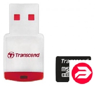 Transcend 4Gb Micro SDHC class 6 with RDP3 Card Reader (TS4GUSDHC6-P3)