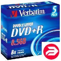  DVD+R Verbatim 8.5GB DL 8x  Box (5)